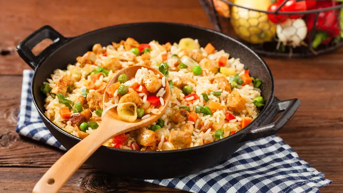 nasi goreng shirataki ayam sayur