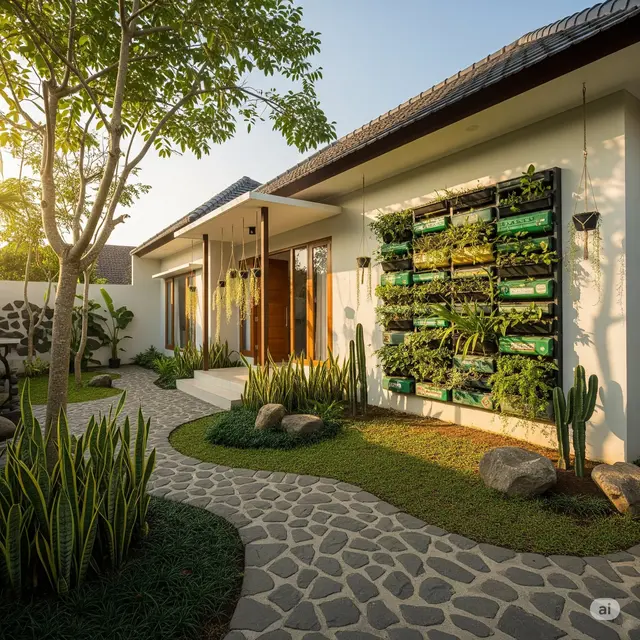 Rumah Konsep Hijau dengan Taman Mini