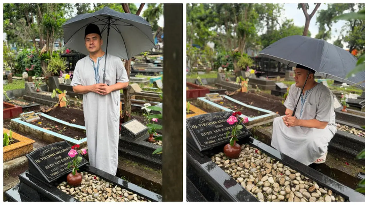 6 Potret Saipul Jamil Ziarah ke Makam Virginia Anggraeni, Sudah 14 Tahun Istri Berpulang