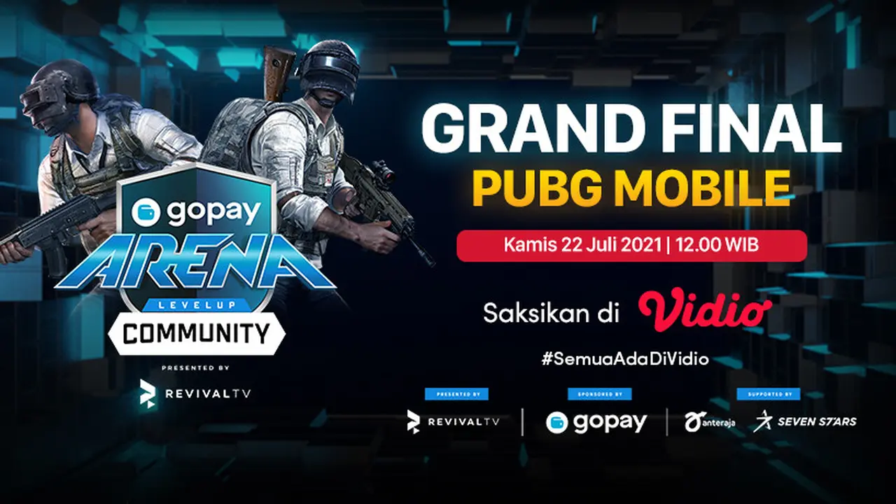 Jadwal dan Live Streaming Grand Final GoPay Arena Level Up Community PUBGM di Vidio, Kamis 22 Juli 2021