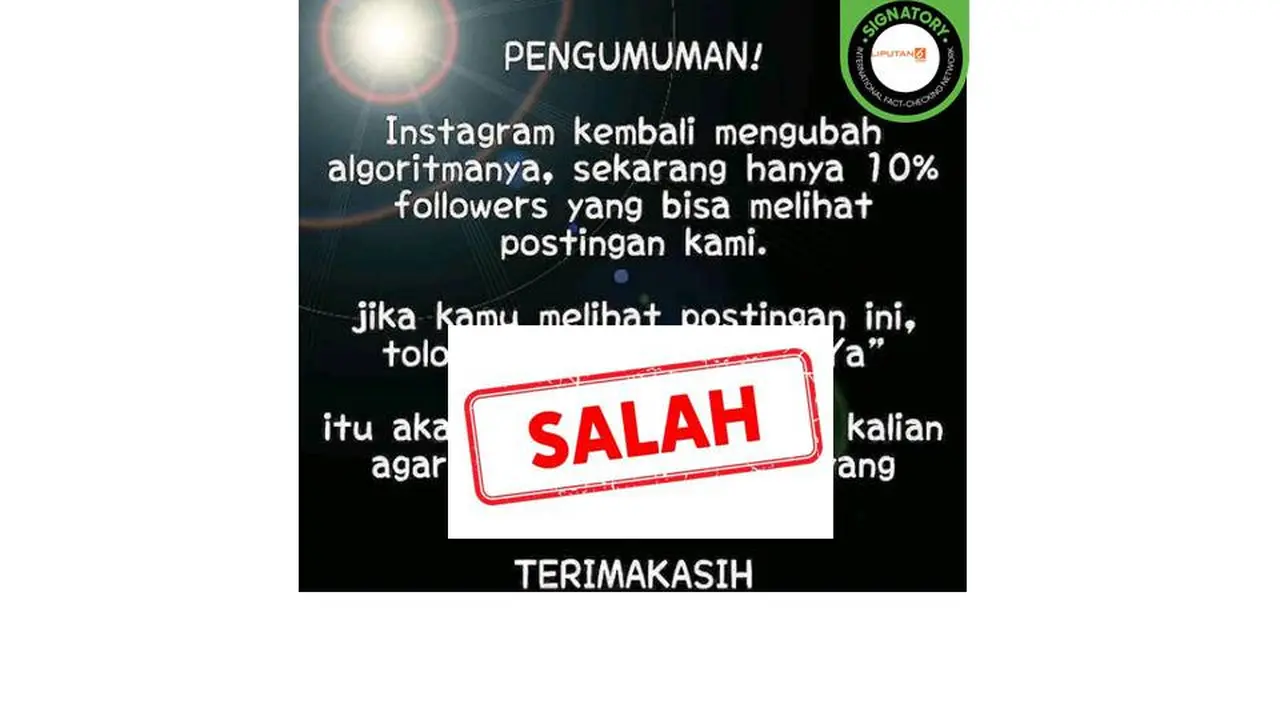 Cek fakta algoritma Instagram berubah