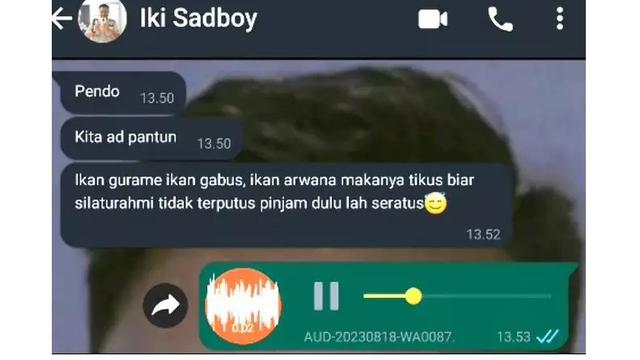 6 Chat Lucu Pinjam Seratus ke Teman Ini Kocak, Pakai Pantun