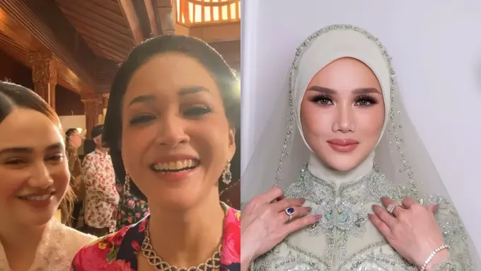 Beda Styling Maia Estianty dan Mulan Jameela Kenakan Perhiasan Blue Sapphire di Momen Pernikahan Al Ghazali dan Alyssa Daguise