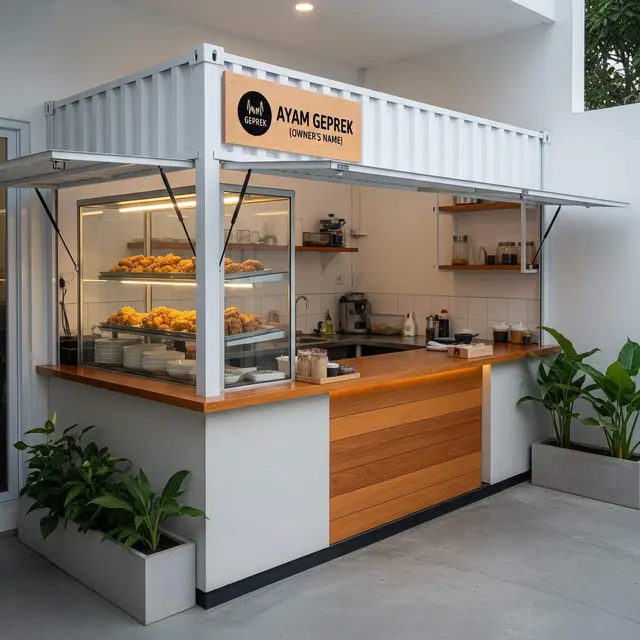 Desain Warung Ayam Geprek Minimalis