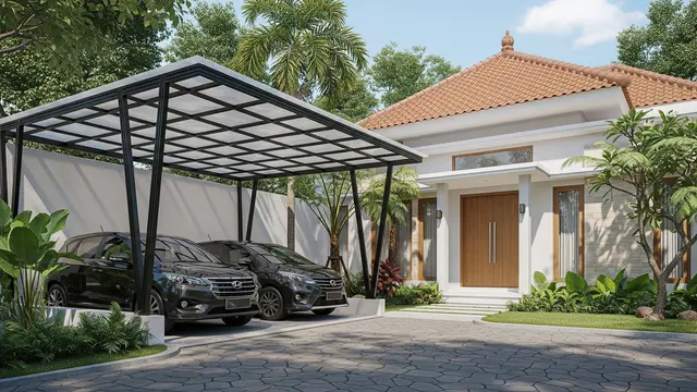 Carport Semi Terbuka yang Tidak Mudah Panas/AI Generated