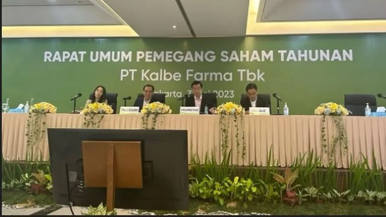 Rapat Umum Pemegang Saham Tahunan (RUPST) PT Kalbe Farma Tbk (KLBF), Rabu (3/5/2023). (Foto: Liputan6.com/Elga N)