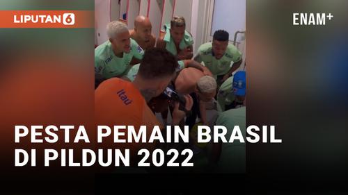 VIDEO: Pemain Brasil Pesta Jelang Laga Perdana di Piala Dunia 2022