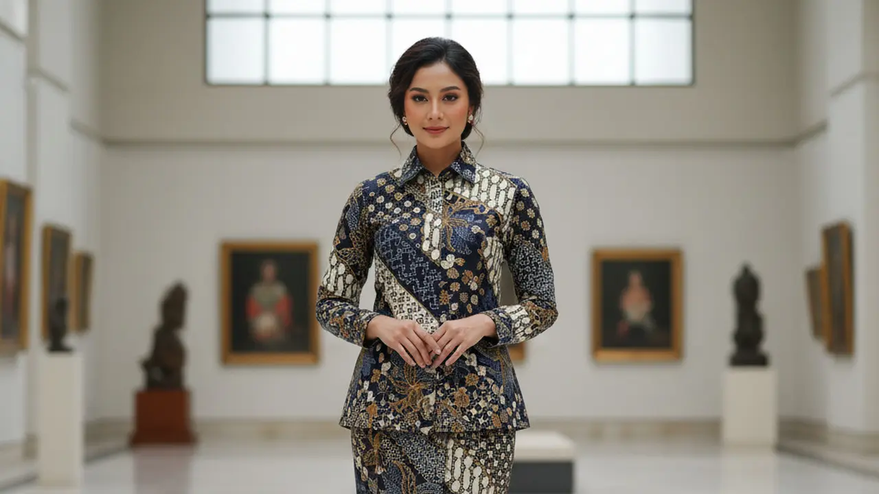 Model Batik Wanita Modern Lengan Panjang dan Berkerah
