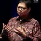 Menteri Perindustrian Airlangga Hartarto saat menjadi pembicara dalam acara Inspirato di SCTV Tower, Jakarta, Selasa (15/5). (Liputan6.com/JohanTallo)