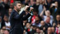 Pelatih sementara Manchester United asal Inggris, Michael Carrick, bereaksi setelah pertandingan Liga Inggris antara Manchester United dan Liverpool di Old Trafford, Manchester, barat laut Inggris, pada 3 Mei 2026. (Darren Staples/AFP)