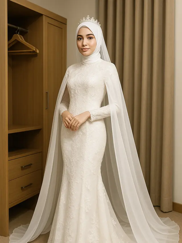 Kebaya Pernikahan Sederhana tapi Elegan Berhijab