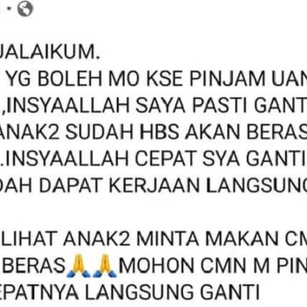Kisah Viral Ibu di Gorontalo, Pinjam Uang Rp20 Ribu di Medsos ...