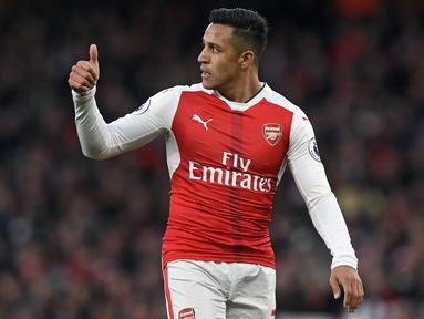 Manchester United, melalui situs resminya, Senin (22/1/2018), mengumumkan telah resmi merekrut Alexis Sanchez. (EPA/Will Oliver)