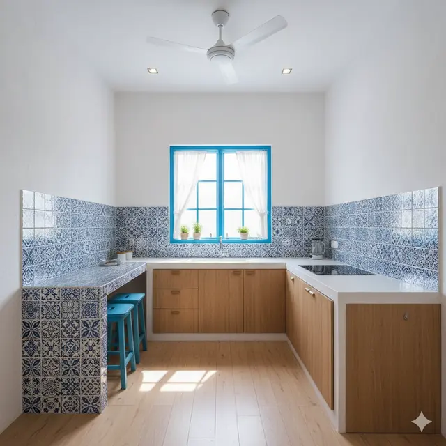 Desain Rumah Type 36 Ala Villa Santorini dengan Sentuhan Putih Biru