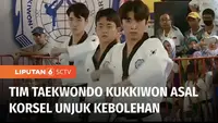 Tim Freestyle Taekwondo andalan asal Korea Selatan, Kukkiwon, unjuk kebolehan di GOR Basket Kota Bekasi, Jawa Barat. Kegiatan ini sekaligus memperingati 50 tahun kerja sama Indonesia dengan Korea Selatan, melalui bela diri Taekwondo.