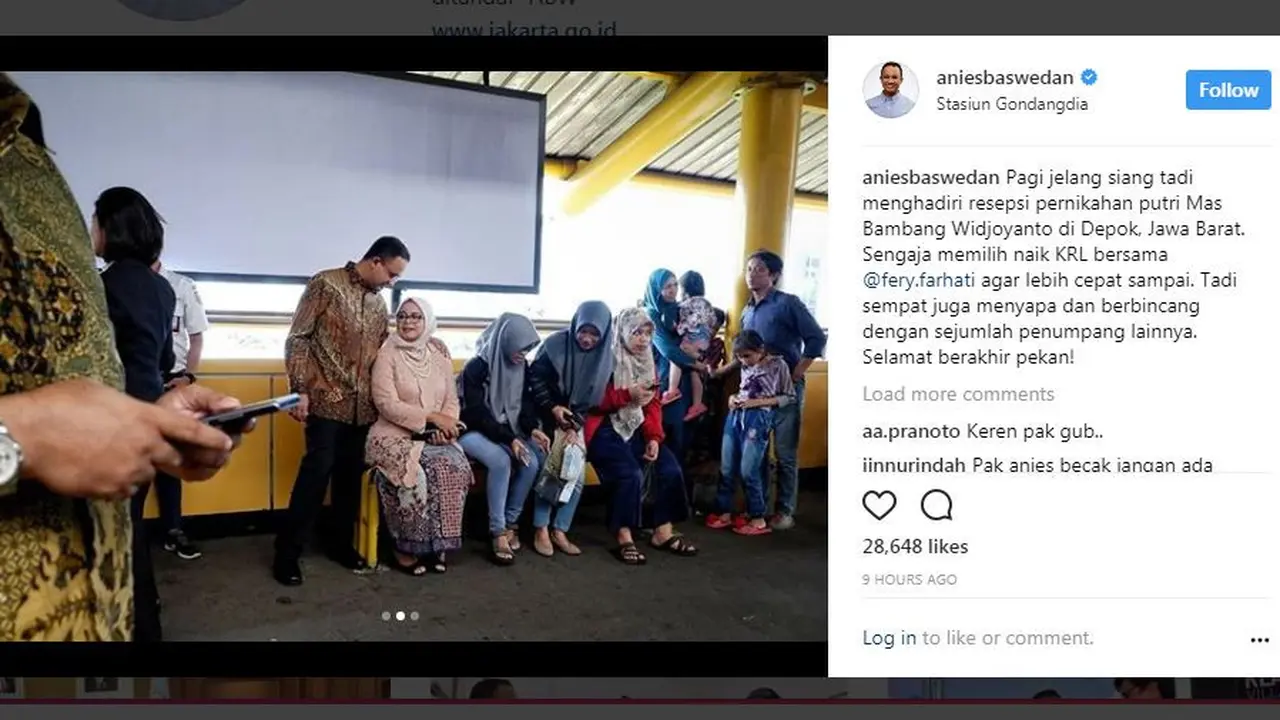 Anies Baswedan KRL
