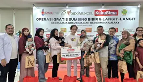 Kuku Bima dan Tolak Angin Sido Muncul Salurkan Bantuan Rp325 Juta untuk Operasi Gratis Sumbing Bibir di RS Hermina Galaxy