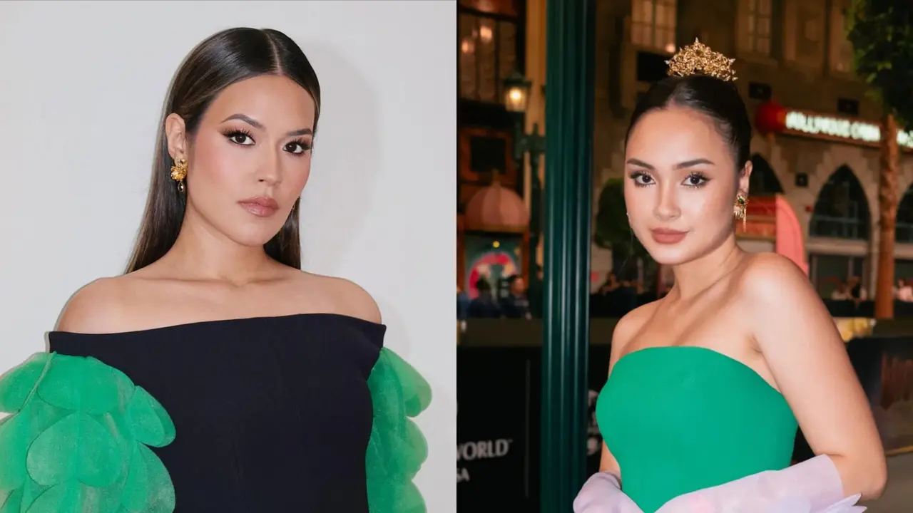 Adu Gaya Raisa dan Caitlin Halderman Hadiri Premiere Wicked di Singapura dalam Balutan Gaun Rancangan Peggy Hartanto