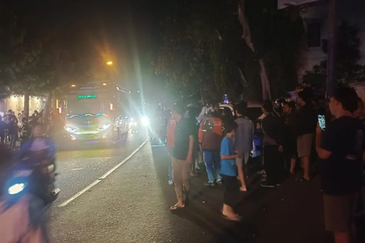 Lokasi Palisade tabrak tiga kendaraan di Kediri. (Polres Kediri Kota)