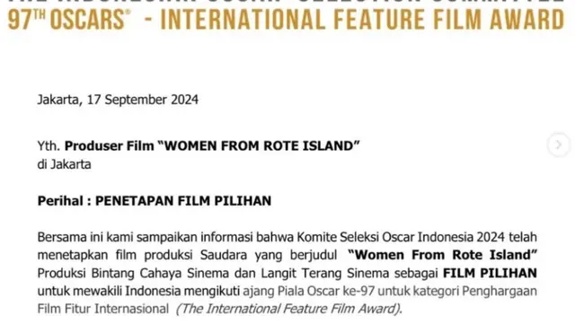 Film Women From Rote Island Wakili Indonesia di Oscar 2025, Bertema Kekerasan Seksual Berdasarkan Kisah Nyata