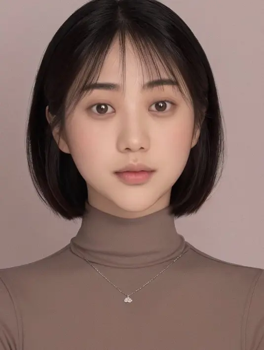 Adik Nikita Willy, Nona Willy juga tampil bak perempuan Korea dengan rambut pendek poni tipisnya. Dengan makeup naturalnnya @nonawilly16