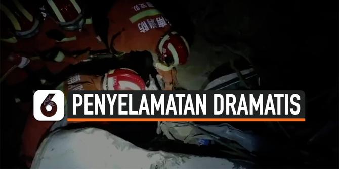 VIDEO: Dramatis, Penyelamatan Bocah dari Reruntuhan Akibat Gempa China