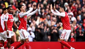 Selebrasi pemain Arsenal saat melawan Forest di Liga Inggris (AFP)