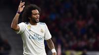 Bek Real Madrid dari Brasil, Marcelo mengoleksi 558.495 suara dengan total presentase 70% dari 8.779.639 pemilih. (AFP/Pierre-Philippe Marcou)
