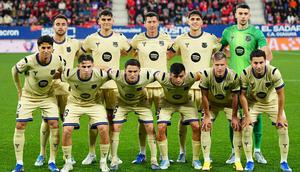 Starting XI skuad Barcelona saat bermain di markas Osasuna di pekan ke-34 Liga Spanyol 2025/2026 di El Sadar, Minggu (03/05/2026) dini hari WIB. (AP Photo/Miguel Oses)