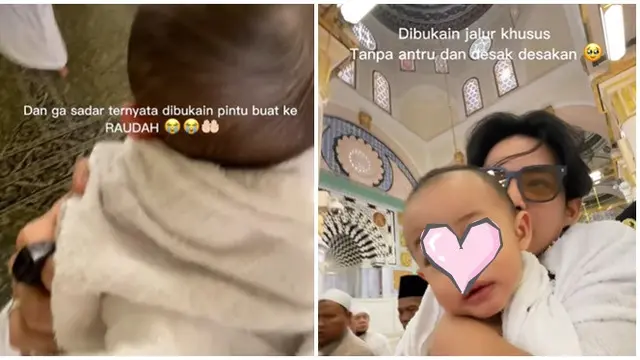 6 Momen Rey Mbayang Ajak Anak ke Makam Rasulullah SAW, Banjir Pujian
