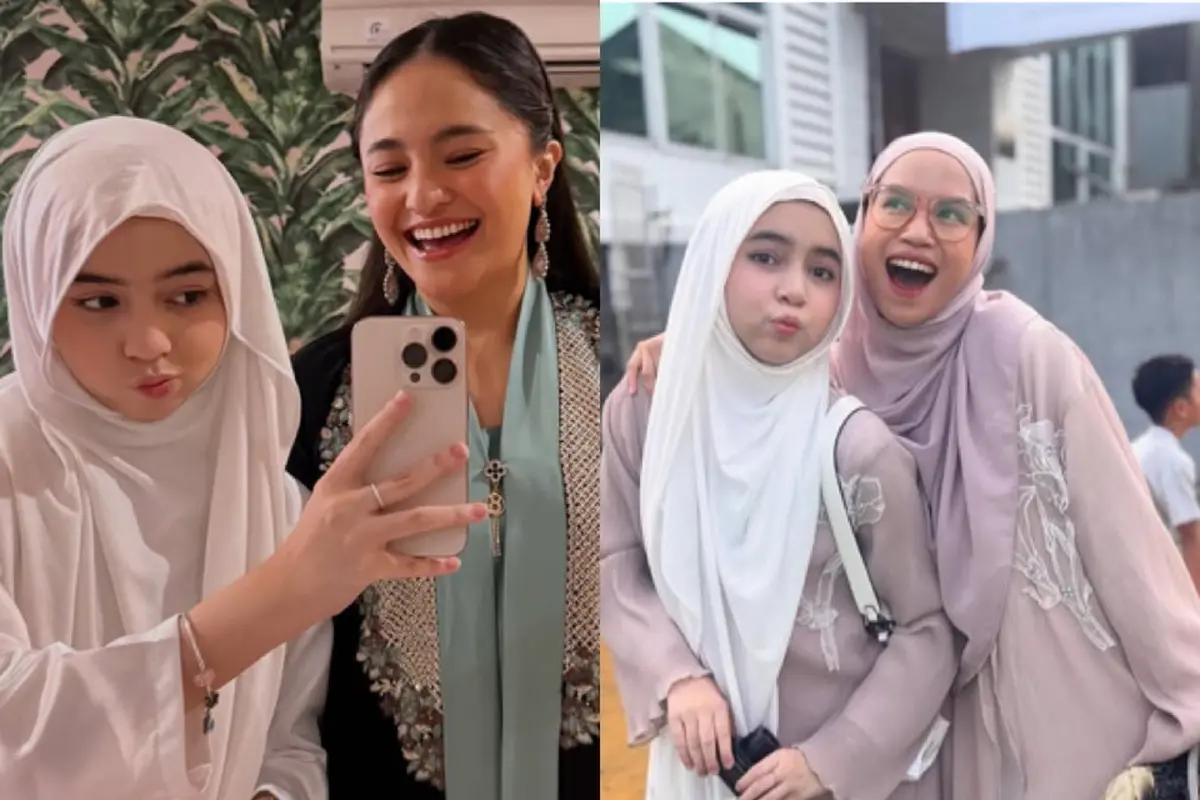 Sienna Kasyafani Putri Marshanda, Kompak Bersama Ibu Kandung dan Sambungnya saat Lebaran