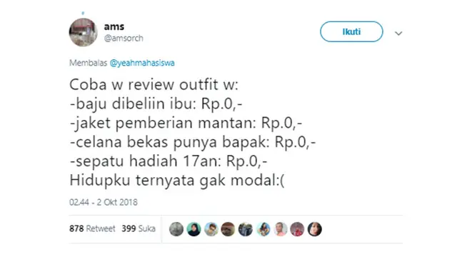 Outfit ala Sobat Miskin Twitter
