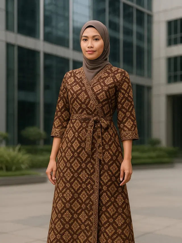 Gamis Batik Kantor Modern (Foto: ChatGPT)