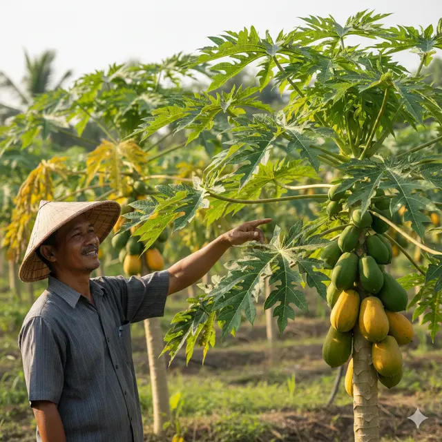 Tips cangkok pohon pepaya (Foto: Gemini AI)