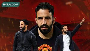 Manchester United - Ilustrasi Ruben Amorim (Bola.com/Adreanus Titus/Geaby Fadhilatu Sholikha)