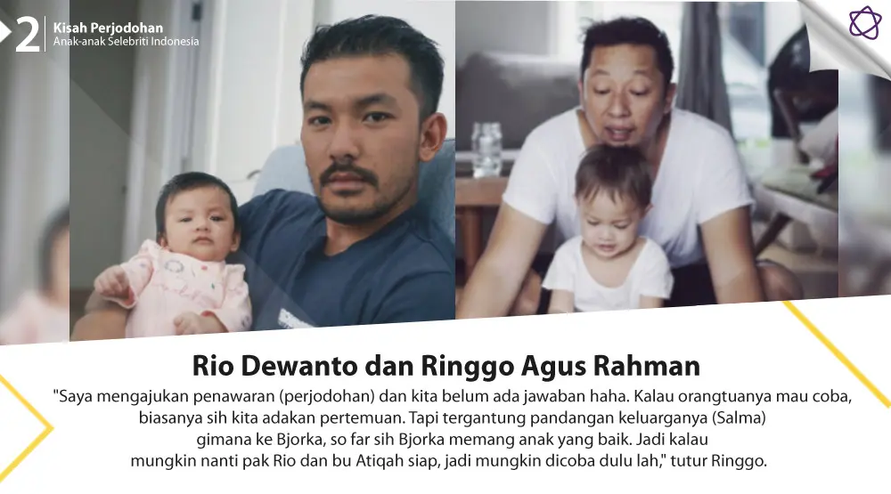 Kisah Perjodohan Anak-anak Selebriti Indonesia. (Foto: Instagram/ringgoagus dan Instagram/riodewanto, Desain: Nurman Abdul Hakim/Bintang.com)