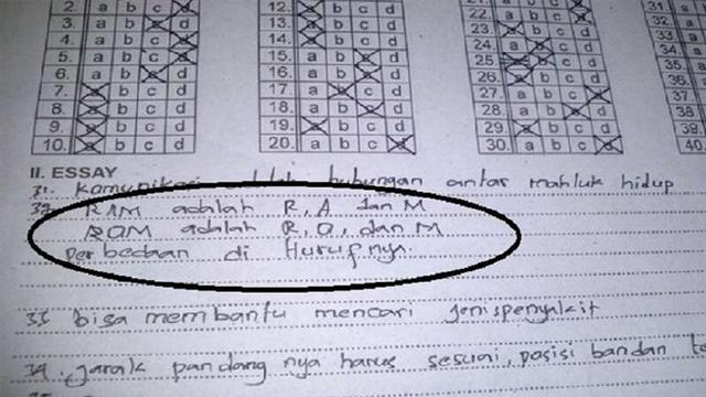 Kelewat Kreatif, 7 Jawaban Kocak Siswa Saat Kerjakan Soal Ujian