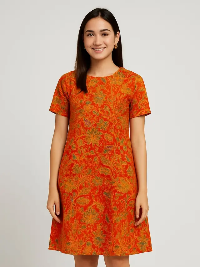 Model Dress Batik Selutut Terbaru