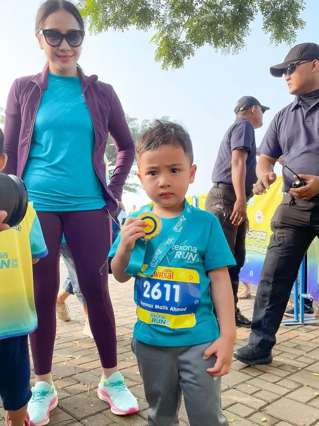 Rayyanza saat mengikuti Maraton (instagram @raffinagita1717)