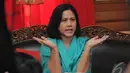 Ibu tiga anak ini blak-blakan bahwa dia sebenarnya tidak mengerti soal media sosial. Dia bahkan tak memiliki akun jejaring sosial seperti Twitter, Jakarta, Minggu (19/10/2014) (Liputan6.com/Herman Zakharia)