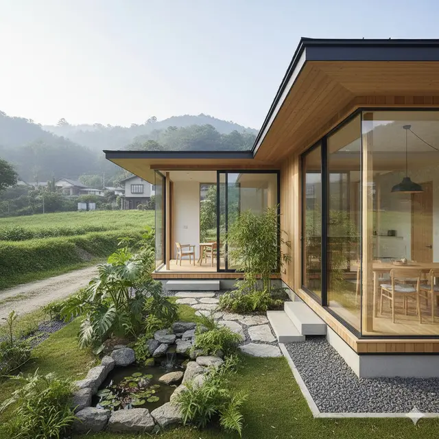 Rumah kecil tapi cantik di desa (Foto: Gemini AI)