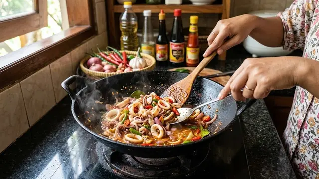Cara Membuat Cumi Tumis Bawang Pedas