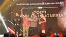 Founder Food Bank of Indonesia Hendro Utomo saat menerima penghargaan kategori Komunitas Kemanusiaan dalam ajang Liputan6 Awards di Jakarta, Sabtu (25/5/2019). (Liputan6.com/Immanuel Antonius)