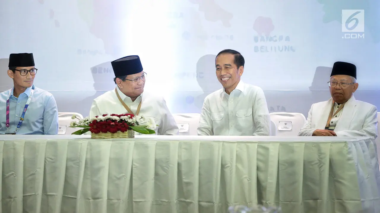 Momen Akrab Jokowi-Ma'ruf dan Prabowo-Sandi di KPU