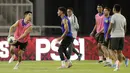 Pemain Timnas Malaysia, Brendan Gan, saat latihan jelang laga kualifikasi Piala Dunia di SUGBK, Jakarta, Rabu (4/9). Malaysia akan berhadapan dengan Indonesia. (Bola.com/M Iqbal Ichsan)