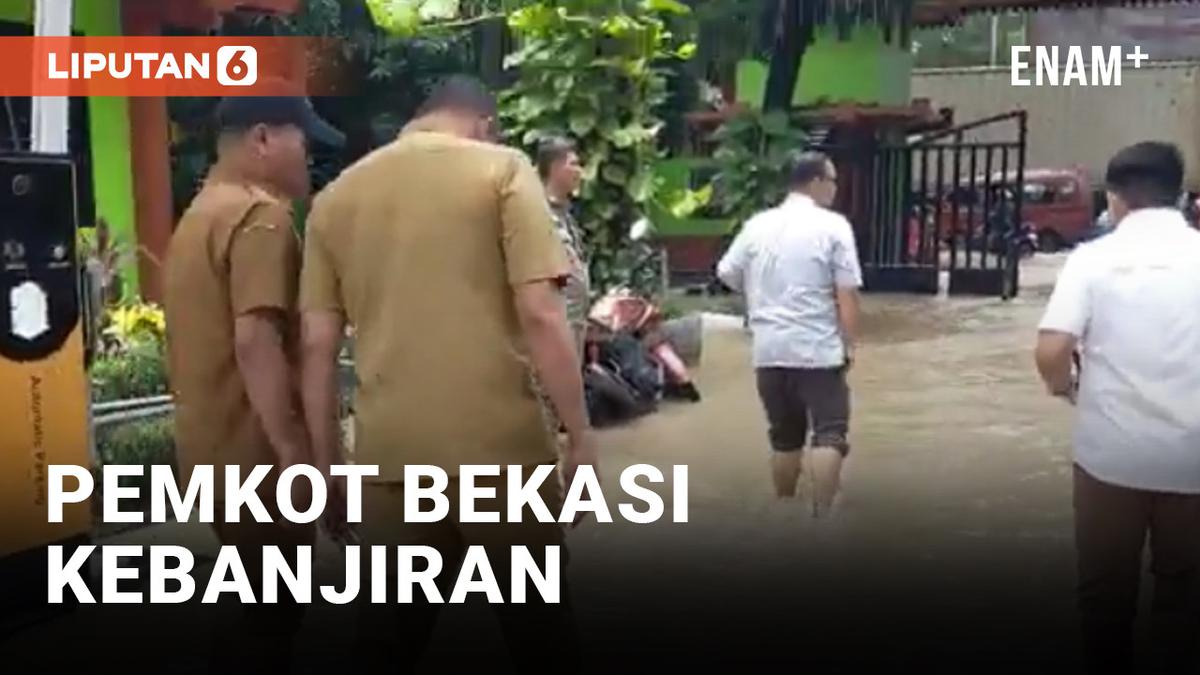 VIDEO: Banjir Juga Melanda Halaman Pemerintah Kota Bekasi