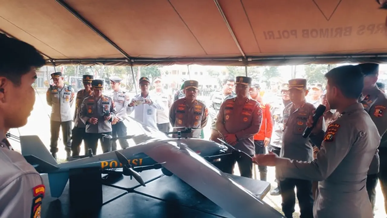 Drone yang dipersiapkan Polda Riau untuk memantau kebakaran hutan dan lahan.