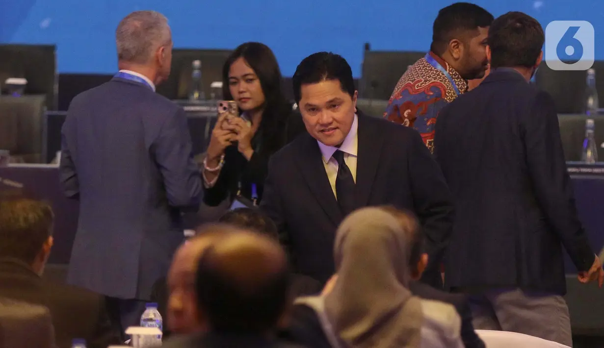 Ketua Umum PSSI Erick Thohir dalam sambutannya juga mengatakan kongres kali ini merupakan langkah lanjutan kemajuan sepak bola Indonesia setelah sempat terjadi Tragedi Kanjuruhan. (Liputan6.com/Herman Zakharia)