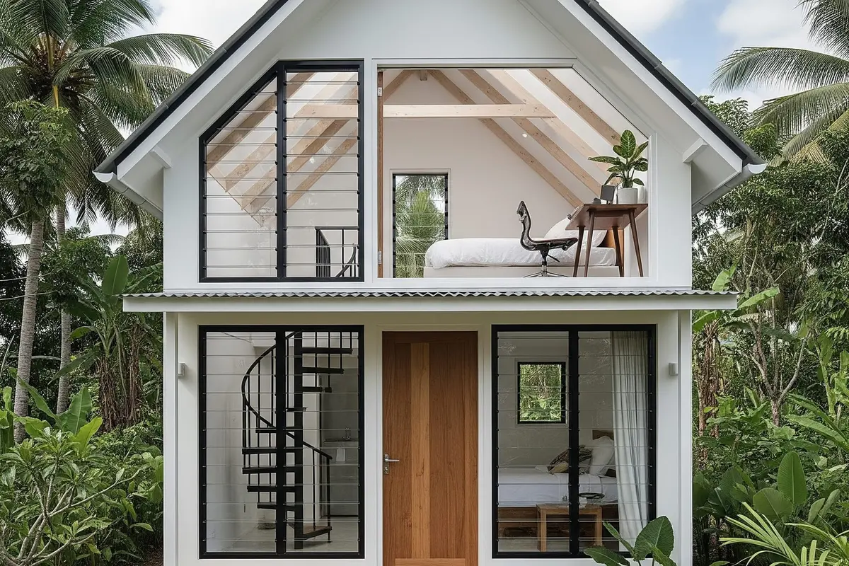 Rumah 4x4 Sederhana 2 Lantai Konsep Loft