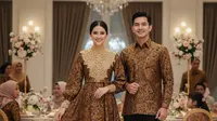 7 Model Gamis Batik Couple Brokat Elegan Keluarga Besar, Tampil Serasi dan Mewah